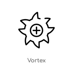 outline vortex vector icon. isolated black simple line element illustration from science concept. editable vector stroke vortex icon on white background