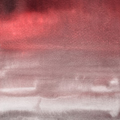 Red ink and watercolor texture on white paper background. Paint leaks and ombre effects. Hand painted abstract image.