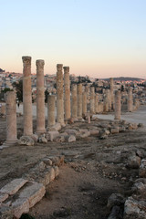 Fototapeta premium Columns in roman city of Jerash in Jordan