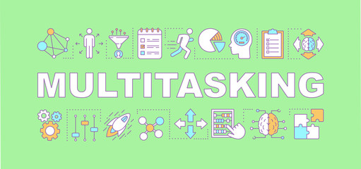 Fototapeta na wymiar Multitasking word concepts banner