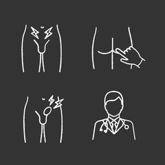 Men's health chalk icons set