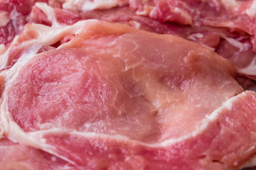 Raw pork slice 