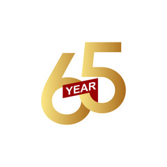 65 Years Anniversary Vector Template Design Illustration