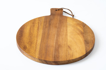 chop board wood on white background without depth of field