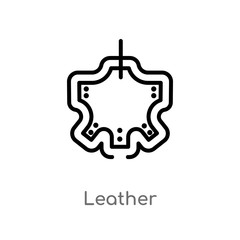 outline leather vector icon. isolated black simple line element illustration from sew concept. editable vector stroke leather icon on white background