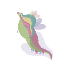 Magic dragon with child. Maternity and care concept.