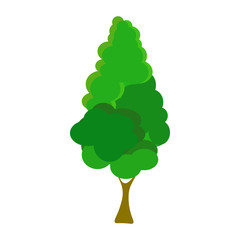 Cartoon garden green tree vector. Natural plant leaf summer green trees season foliage. Nature environment green trees organic spring forest garden abstract wood park.