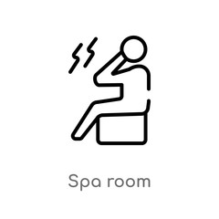 outline spa room vector icon. isolated black simple line element illustration from shapes concept. editable vector stroke spa room icon on white background