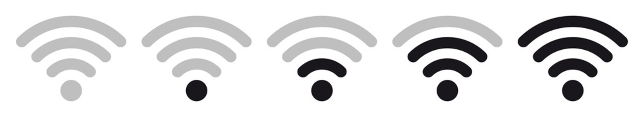 WLAN Abgerundet Signalstärke Schwarz