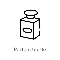 outline parfum bottle vector icon. isolated black simple line element illustration from shapes concept. editable vector stroke parfum bottle icon on white background