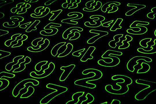 Background of numbers. from zero to nine. Numbers texture. Currency symbols. Numerology. Mathematical equations and formulas