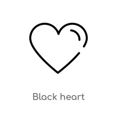 outline black heart vector icon. isolated black simple line element illustration from shapes concept. editable vector stroke black heart icon on white background