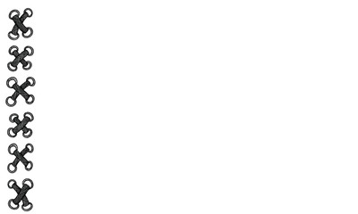 Hand drawn black shoelace in doodle style on white background. Backdrop vector illustration