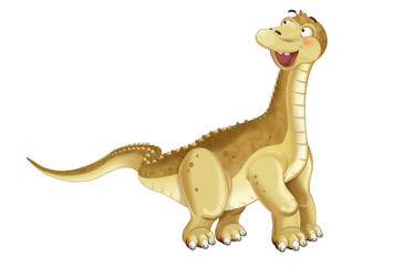 cartoon dinosaur diplodocus apatosaurus illustration for children
