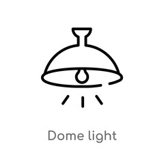 outline dome light vector icon. isolated black simple line element illustration from shapes concept. editable vector stroke dome light icon on white background