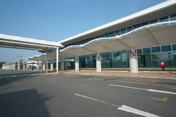 Amami Oshima, Japan - April 8, 2019: Amami airport terminal building in Amami Oshima, Kagoshima, Japan