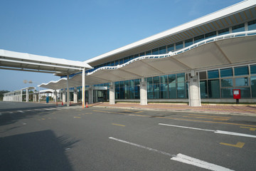 Amami Oshima, Japan - April 8, 2019: Amami airport terminal building in Amami Oshima, Kagoshima,...