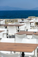 Cafe on the terrace near the sea