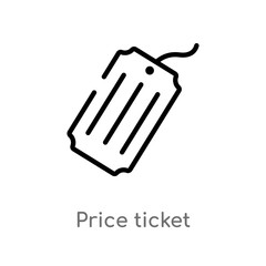 outline price ticket vector icon. isolated black simple line element illustration from signaling concept. editable vector stroke price ticket icon on white background