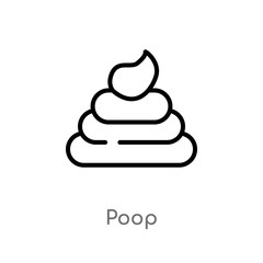outline poop vector icon. isolated black simple line element illustration from signaling concept. editable vector stroke poop icon on white background