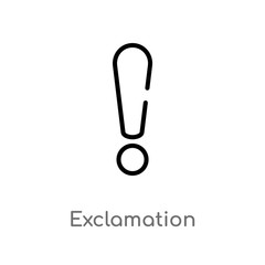 outline exclamation vector icon. isolated black simple line element illustration from signs concept. editable vector stroke exclamation icon on white background