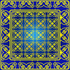 Decorative Geometric Ornament With Decorative Border. Repeating Sample Figure And Line. For Modern Interiors Design, Wallpaper, Textile Industry.