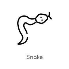 outline snake vector icon. isolated black simple line element illustration from signs concept. editable vector stroke snake icon on white background