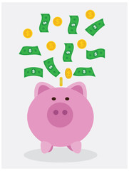  Piggy bank, Dollar,  and Money  