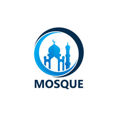 Obraz premium Mosque Logo Template Design Vector, Emblem, Design Concept, Creative Symbol, Icon