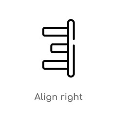outline align right vector icon. isolated black simple line element illustration from signs concept. editable vector stroke align right icon on white background