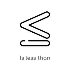 Obraz premium outline is less than vector icon. isolated black simple line element illustration from signs concept. editable vector stroke is less than icon on white background