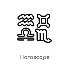 outline horoscope vector icon. isolated black simple line element illustration from signs concept. editable vector stroke horoscope icon on white background