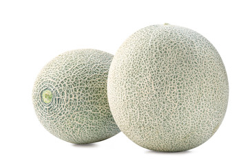 Close up, clipping path, cut out, beautiful rock cantaloup melon isolated on white background