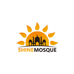 Shine Mosque Logo Template Design Vector, Emblem, Design Concept, Creative Symbol, Icon