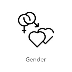 outline gender vector icon. isolated black simple line element illustration from signs concept. editable vector stroke gender icon on white background