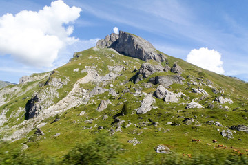 Fototapeta na wymiar Alpine landscape of the French hills