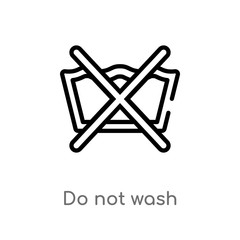 outline do not wash vector icon. isolated black simple line element illustration from signs concept. editable vector stroke do not wash icon on white background