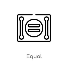 outline equal vector icon. isolated black simple line element illustration from signs concept. editable vector stroke equal icon on white background