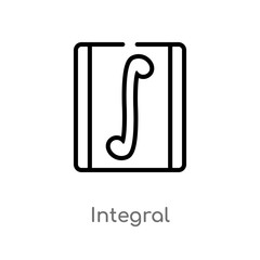 outline integral vector icon. isolated black simple line element illustration from signs concept. editable vector stroke integral icon on white background