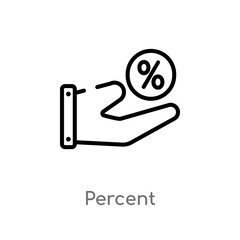 outline percent vector icon. isolated black simple line element illustration from signs concept. editable vector stroke percent icon on white background