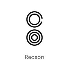 outline reason vector icon. isolated black simple line element illustration from signs concept. editable vector stroke reason icon on white background