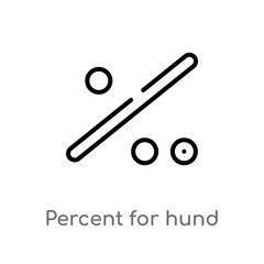 outline percent for hund vector icon. isolated black simple line element illustration from signs concept. editable vector stroke percent for hund icon on white background