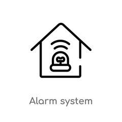 Fototapeta na wymiar outline alarm system vector icon. isolated black simple line element illustration from smart home concept. editable vector stroke alarm system icon on white background
