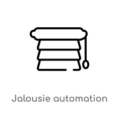 outline jalousie automation vector icon. isolated black simple line element illustration from smart home concept. editable vector stroke jalousie automation icon on white background