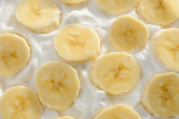 Heavy cream and banana slices