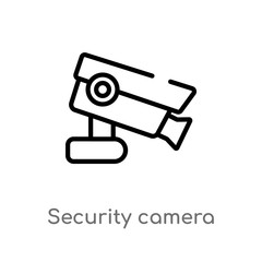outline security camera vector icon. isolated black simple line element illustration from smart house concept. editable vector stroke security camera icon on white background