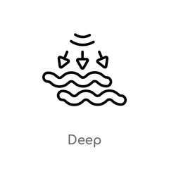 outline deep vector icon. isolated black simple line element illustration from smart house concept. editable vector stroke deep icon on white background