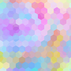 Fototapeta na wymiar Background made of pastel colorful hexagons. Square composition with geometric shapes. Eps 10