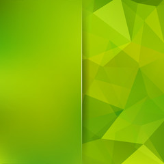 Green polygonal vector background. Blur background. Can be used in cover design, book design, website background. Vector illustration