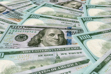 100 dollar banknote background - 3d rendering